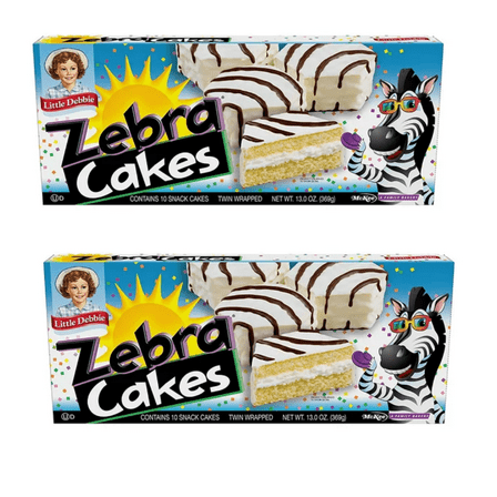 Little Debbie Zebra Cakes, 10 Twin-Wrapped Cakes, 13.0 oz Box (Pack of 2)