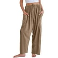 thumbnail image 2 of Qaspx Palazzo Pants for Women Casual Wide-leg Pants Loose Drawstring Sweatpants with Pockets, 2 of 7