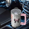 thumbnail image 5 of Halloween Pumpkin Gift 30oz Insulated Travel Coffee Mug with Handle and Straw Lid – Spooky Cup, 5 of 5