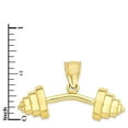 thumbnail image 2 of Golden Fire Solid 14k Gold Barbell Pendant - Weightlifter Jewelry Gifts, Dumbbell Jewelry for Men, 2 of 4