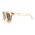 thumbnail image 6 of Cute Retro Super Thick Bevel Horn Rim Round Nerdy Hipster Sunglasses Peach - Green, 6 of 8