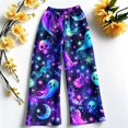 thumbnail image 5 of Trgacdwlo Fuzzy Halloween Pj Pants for Women Funny Ghost Graphic Wide Leg Fleece Pj Pants Women Elastic Waist Winter Cozy Warm Lounge Bottoms, 5 of 6