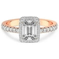 thumbnail image 4 of IGI Certified 3 Carat Emerald Shape Lab Grown Diamond Engagement Ring | 14K Rose Gold | Amarya Secret Double Halo Lab Diamond Ring | FG-VS1-VS2 Quality Friendly Diamonds, 4 of 6