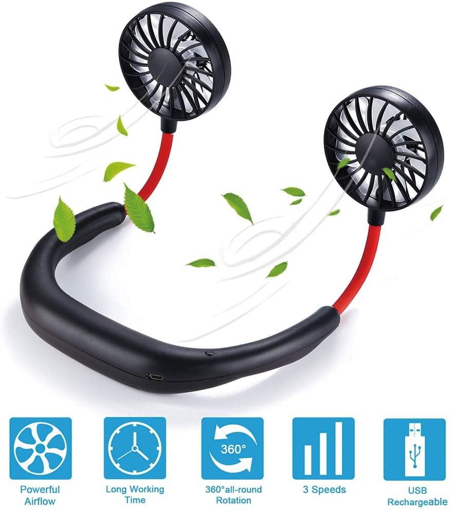 Portable Fan Hands Free Neck Fans with 3 Speed Control and 360 Degree