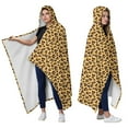 thumbnail image 2 of Wearable Blanket,Yellow and Brown Of Cheetah Print Hooded Wearable Sherpa Blanket for Adults & Teens,Winter Poncho Shawl Wrap Cape Thick Warm,50"x60", 2 of 5