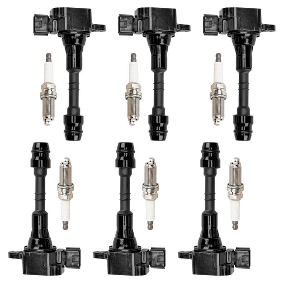 ISA Auto Ignition Coils and Iridium Spark Plugs Set for Infiniti & Nissan, 6 Pieces