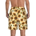 thumbnail image 3 of KLL Autumn Sunflowers Men's Casual Summer Beach Shorts Hawaiian Shorts with Pockets-Small, 3 of 5