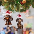 thumbnail image 4 of Colgantes Navideños 2/7 PCS Perro Salchicha Acrílico No 3D Con Sombrero, 4 of 8