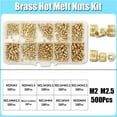thumbnail image 2 of Brass Heat Insert Nut Assortment Set Hot Melt Knurled Threaded Insert Embedment Copper Nut 3d Print Nutinsert, 2 of 7