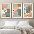 thumbnail image 2 of IDEA4WALL Framed Wall Art Print Set Retro 1960s Pastel Polygon Collage Abstract Shapes Illustrations Modern Decorative Multicolor Boho for Living Room, Bedroom, Office - 16"x24"x3 Natural, 2 of 5