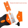 thumbnail image 3 of Juego de 2 cuchillos para masilla de raspador de pintura de plástico con 12 cuchillas de repuesto para quitar calcomanías de vidrio de ventana JFHHH pequeña, 3 of 5