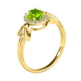 thumbnail image 4 of AoneJewelry Oval Shape Peridot and Diamond Ring In 10K Solid Rose, White & Yellow Gold, 4 of 5