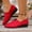 Red, variant on YOUYEDIAN Loafers for Women Spring Fall Pointed Toe Versatile Slip On Wedge Heel Shoes Fashion Comfortable Casual Shoes