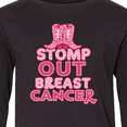 thumbnail image 4 of Inktastic Stomp out Breast Cancer with Pink Cowgirl Boots Long Sleeve Youth T-Shirt, 4 of 5