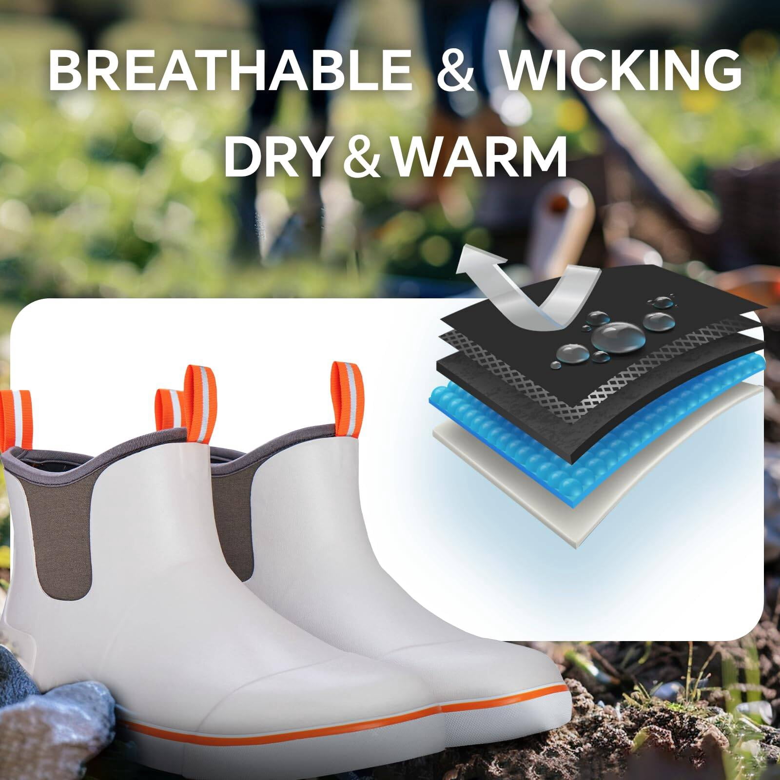Men's Ankle Deck Boots Fishing Boots Rain Waterproof