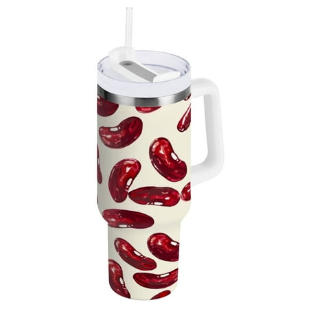 

40 Oz Car Handle Water Cup 10.8x3.85 Inch Stainless Steel Water Cup With Handle Water Cup Car Water Cup Travel Coffee Cup Ormosia Bean