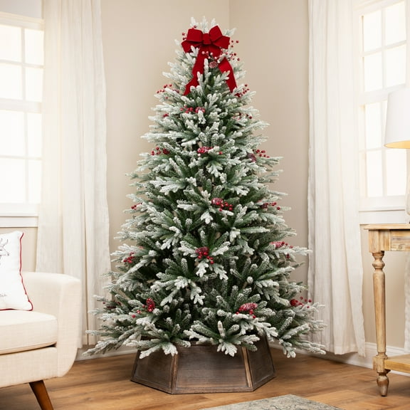 Northlight Real Touch™️ Flocked Grove Fir Full Artificial Christmas Tree - 6.5' -Unlit
