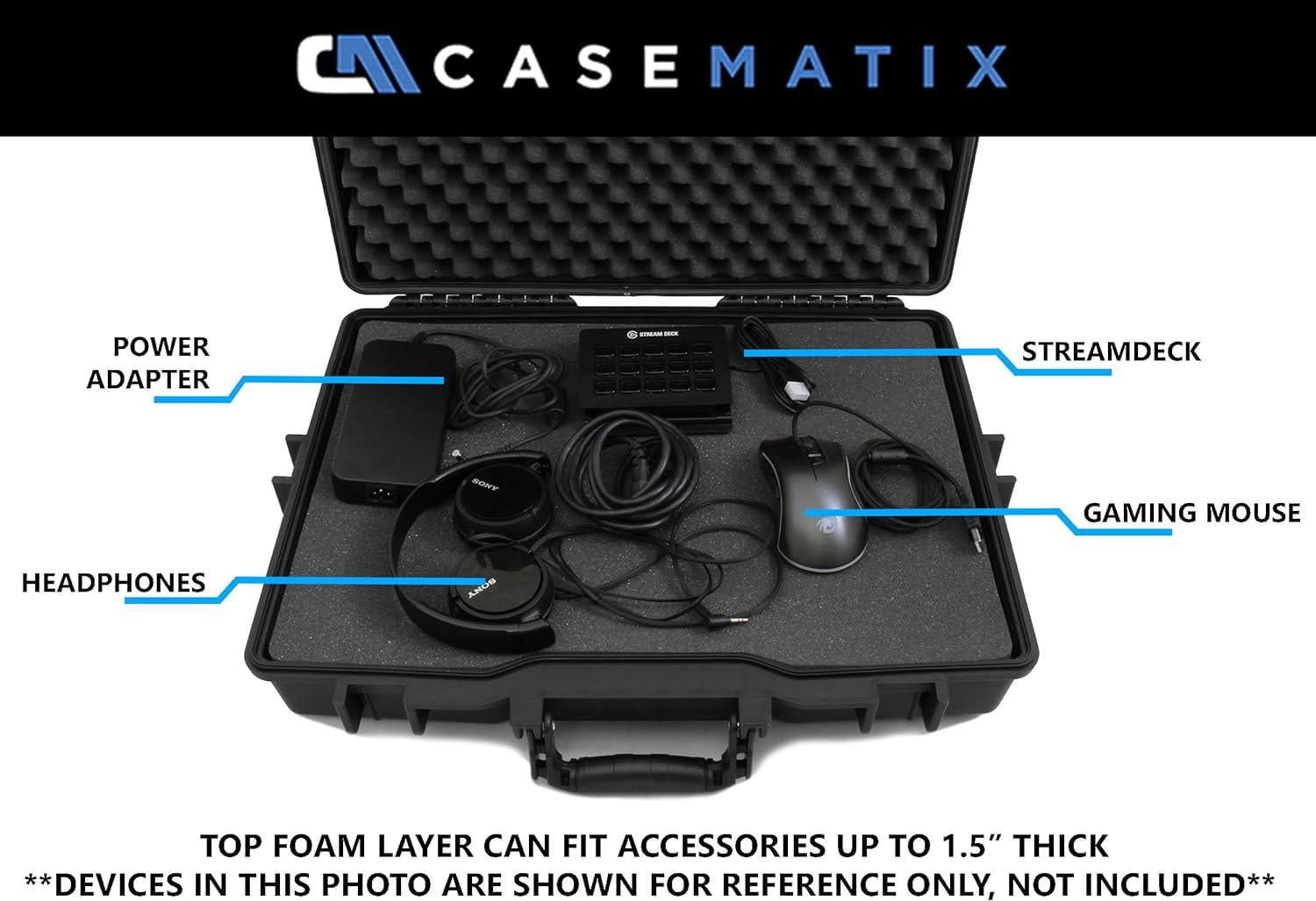CASEMATIX ELITE Gaming Laptop Case Ultimate Protection for 14" - 18" Screen Sizes - Compatible with Alienware , Asus ROG , Razer