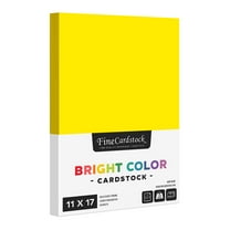 Yellow Bright Color Cardstock Paper – Great for Arts and Crafts, Invitations, Scrapbooking and Stationery Printing | Medium Weight 65lb Cover (176gsm) Card Stock | 11" x 17" | 50 Sheets per Pack