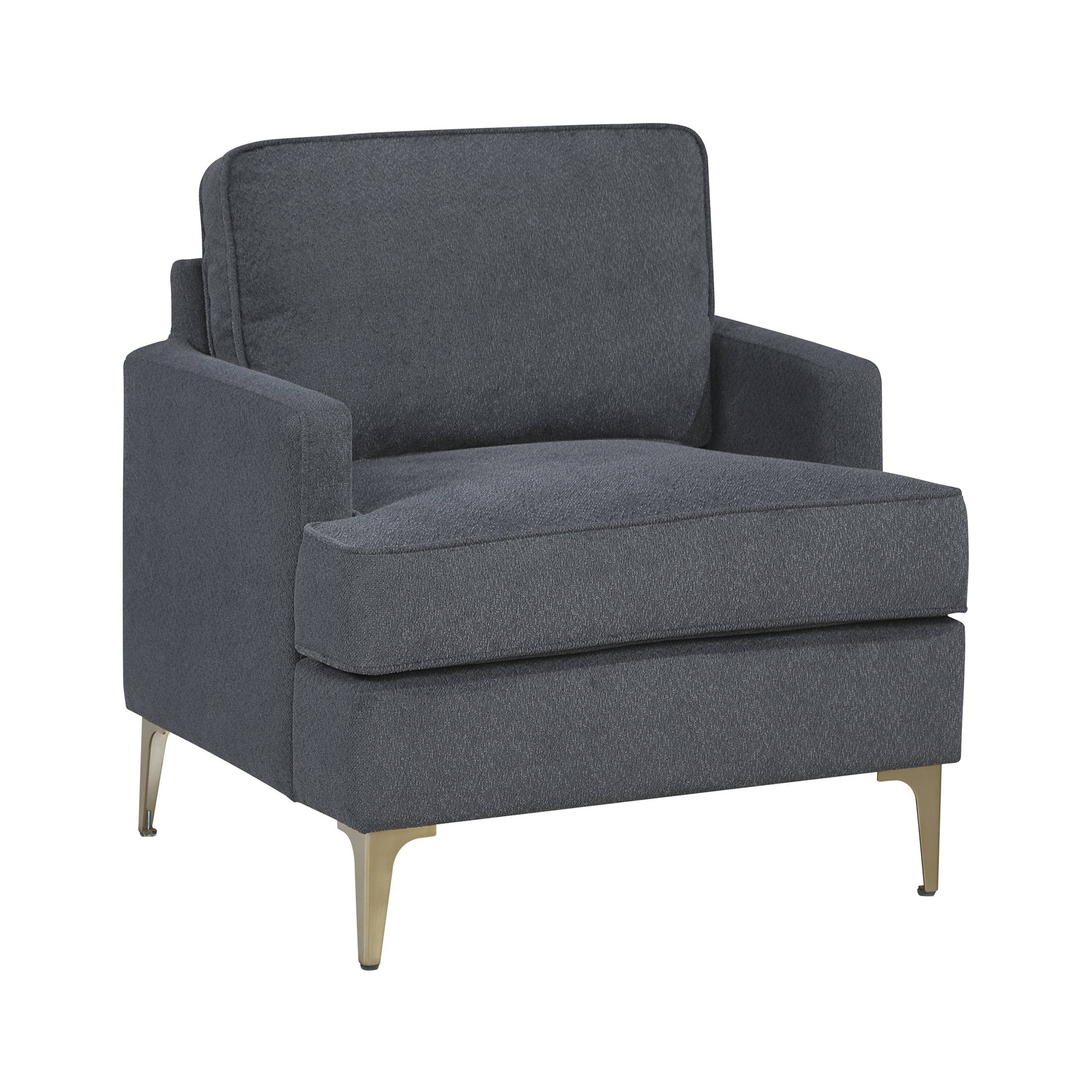OakvillePark Northwyn Chenille Accent Chair with Metal Legs, Dark Gray