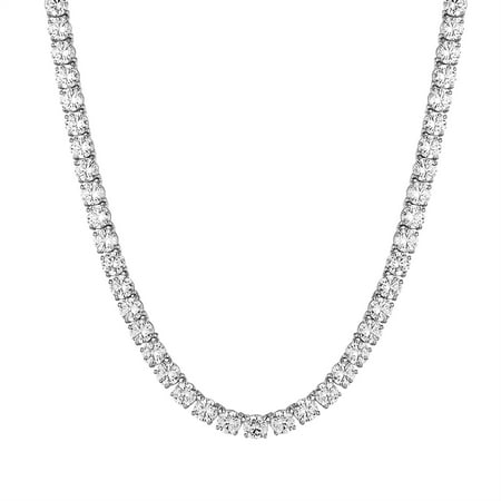 One Row Tennis Necklace 8mm Men 1 Row Chain Lab Created Cubic Zirconias 18 Inch Brand