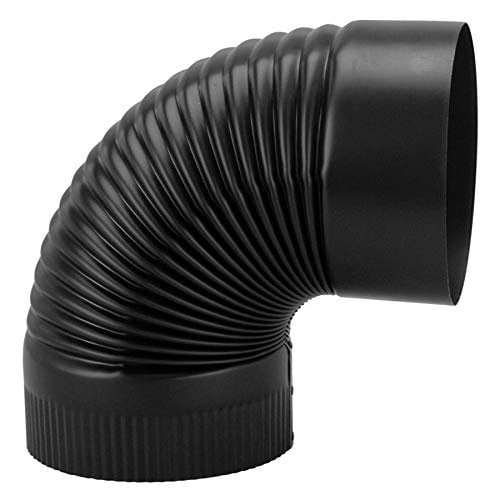 Black Stove Pipe Corrugated Elbow, 24-Ga., 8-In.