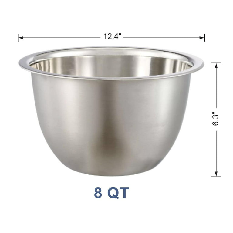 Stainless Steel 8 Qt Mixing Bowl for Commercial Kitchens