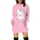 thumbnail image 4 of Sudaderas con capucha de otoño para mujer, sudaderas largas de HELLO KITTY con diseño de patchwork, sudaderas ajustadas a la moda para mujer, sudaderas con capucha, abrigos casuales para mujer, 4 of 5