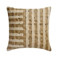 thumbnail image 1 of Funda de cojín decorativa beige de 30 x 30 cm (12 x 12 pulgadas), de yute y patchwork, para sofá, con estampado de rayas, estilo contemporáneo - Tuej, 1 of 5