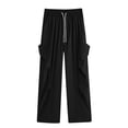 thumbnail image 5 of Cargo Wide Leg Pants for Women Ghalytn Drawstring Elastic Waist - Loose Straight Casual Trousers with Side Pockets, 5 of 5