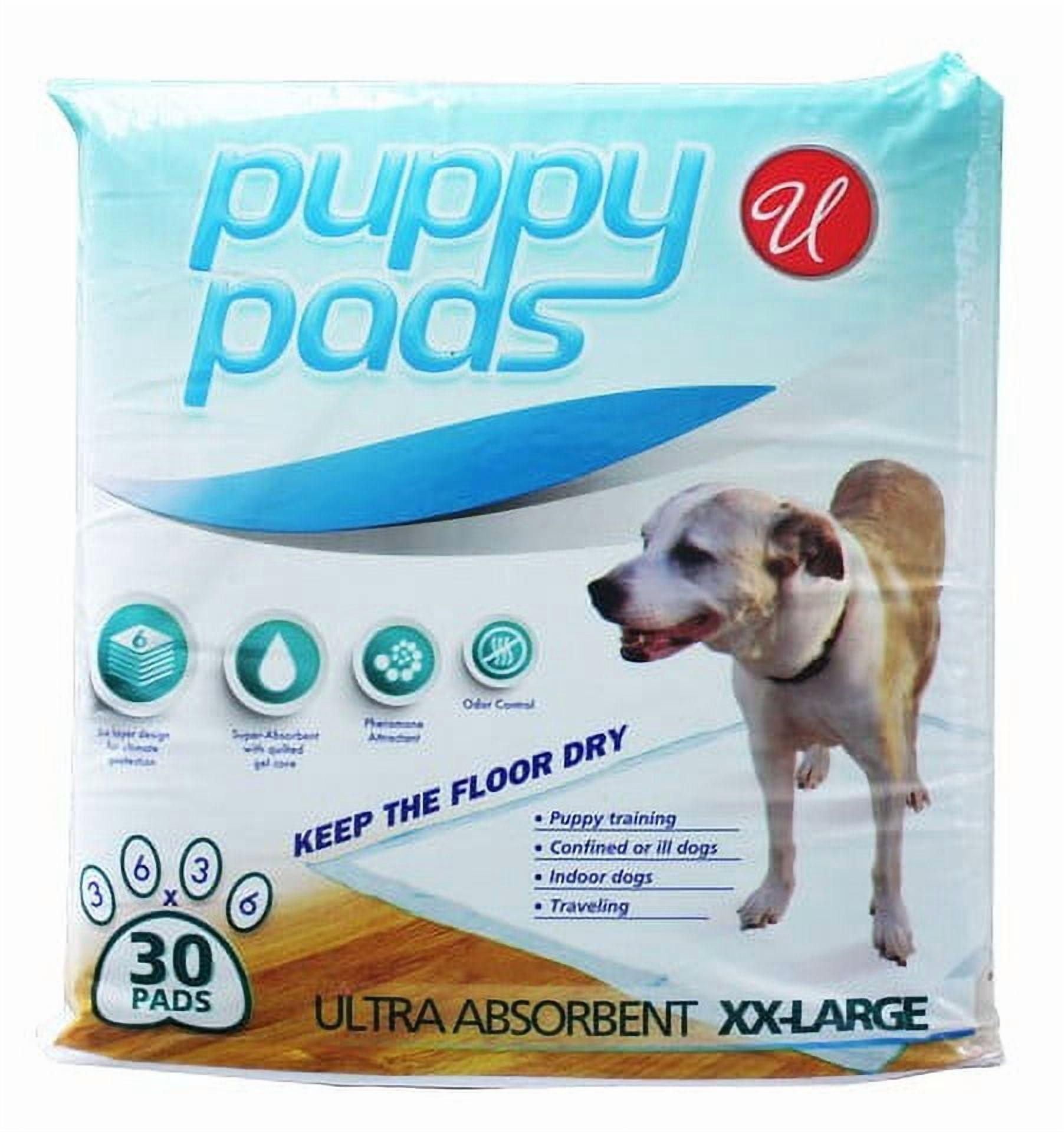 (4 pack) Universal Dog Training Pads - Ultra Absorbent, 6 Layer 36 x 36, Confined or Ill Dogs, Odor Control, Antibacterial Super Absorbent With Quilted Gel Core