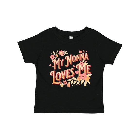 Inktastic Nonna Loves Me Granddaughter Flowers Girls Toddler T-Shirt