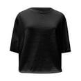 thumbnail image 4 of T-shirt de Sport Ample Décontracté de Yoga à Manches Courtes pour Femmes, Compression, Manches Longues, Femmes, T-Shirt Rayé pour Femmes, T-Shirt à Manches Longues pour Femmes, Hauts d'Été pour Femmes, Coupe Ample, Hauts Décontractés d'Entraînement pour Femmes, Femmes, 4 of 4