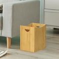 thumbnail image 6 of Bamboo Waste Bin in Natural Bamboo Color home Trash Can, 6 of 7