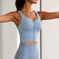 thumbnail image 3 of YUANxueke Zip Front Sports Bra for Women Cross Back Active Yoga Sports Bra Workout Supportive Longline Bra, 3 of 5