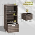 thumbnail image 6 of Homall Outdoor Rattan Storage Cabinet Patio Furniture Outside Vertical Storage Cabinet with Adjustable Shelves, Brown, 6 of 7