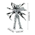 thumbnail image 2 of Fully Movable 3D Printed Robot Action Figure with Interchangeable Gestures and Spider for Office Desk Decoration Blue Decompression Toy, 2 of 8