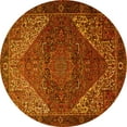 thumbnail image 1 of Ahgly Company Machine Washable Indoor Round Persian Yellow Traditional Area Rugs, 3' Round, 1 of 4