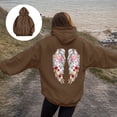 thumbnail image 2 of felwors Oversized Angel Wings Graphic Hoodie for Teens & Young Adults - Trendy Y2K Preppy Long Sleeve Sweatshirt with Heart & Rose Accents & Pockets(Coffee, XL), 2 of 5