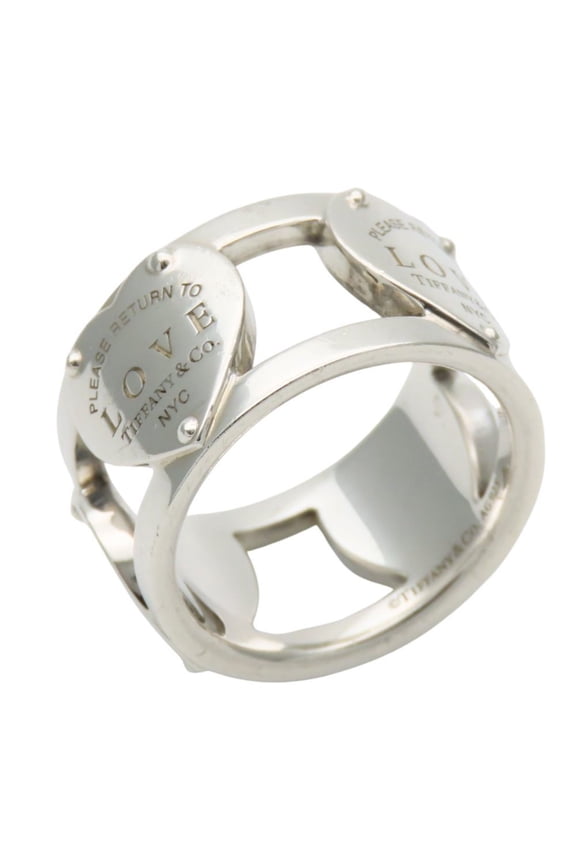 Pre-Owned Tiffany & Co. Return to Love Wide Sterling Silver 925 Heart Ring for Women (NYC...
