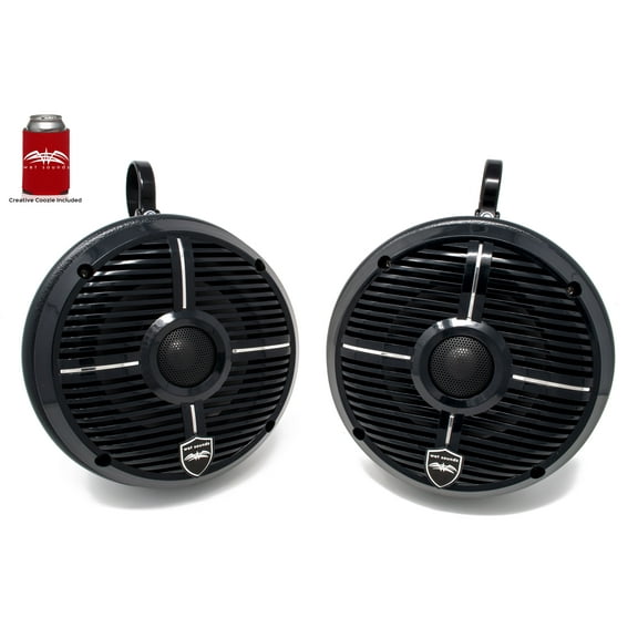 Wet Sounds REVO 6-XWB Black 6.5 Inch Marine LED Speakers & Roll Cage Enclosures (1.75" Clamps)