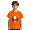 thumbnail image 2 of gljltg (3-10 Years) Unisex Kids Summer Fashionable Cute Maple Leaf Print Casual Short Sleeve Round Neck Cotton T-Shirt, 2 of 8
