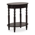 thumbnail image 4 of Oval Side Table with Storage, 2-Tier End Table with Solid Wood Legs, Espresso, 4 of 9