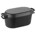 thumbnail image 3 of Enameled Cast Iron Dutch Oven, 3.5 Quart with Lid, Heavy Duty Cookware, Oven & Induction Compatible, for Stews, Roasting, Baking, Black, 3 of 6