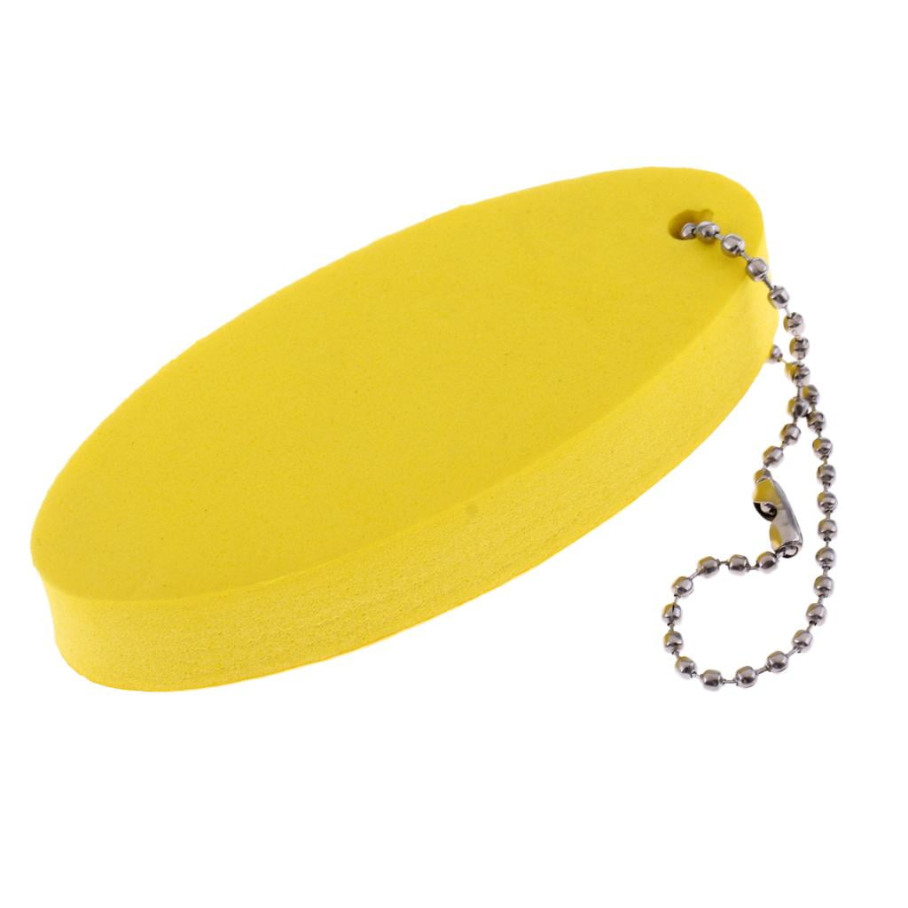 Yellow/Black 80 x 35mm Oval Shaped Floating Key Ring Beads Keychain 