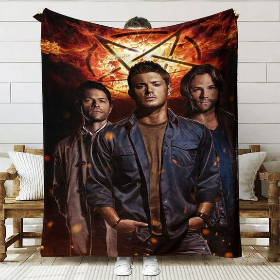 supernatural Throw Blanket Gifts for Fans Lover Girls Boys Women Present Hoodie Him Bed 60"x80"