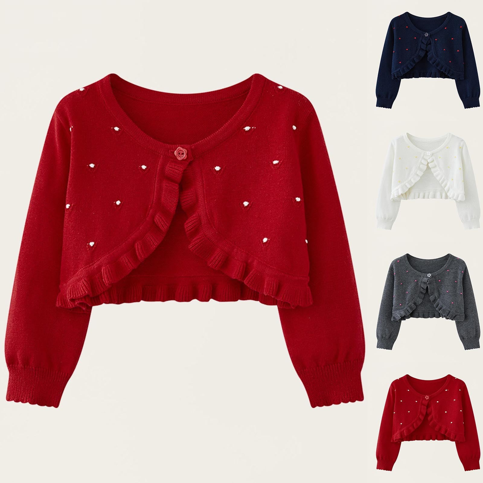 MUUET⭐︎2way sherbet bolero WIBACKER 1-8T Toddler Kid Knit Cardigan Shrug Girls Short Sleeve