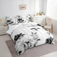 thumbnail image 3 of Feelyou Grey Fashion Flower Bedding Comforter Set 7 Pieces, Watercolor Floral Full Bedding Set, Teens Adult Women Girls Reversible Fitted Sheet Flat Sheet, Ultra Soft Bedroom Decor, 3 of 7