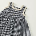 thumbnail image 5 of LYMAYTER Little Girls Cotton Dresses for Kids Baby Plaid Square Neck Princess Dress Toddler Summer Sleeveless Casual Dress Sundress for 9m-6 Years, 5 of 9