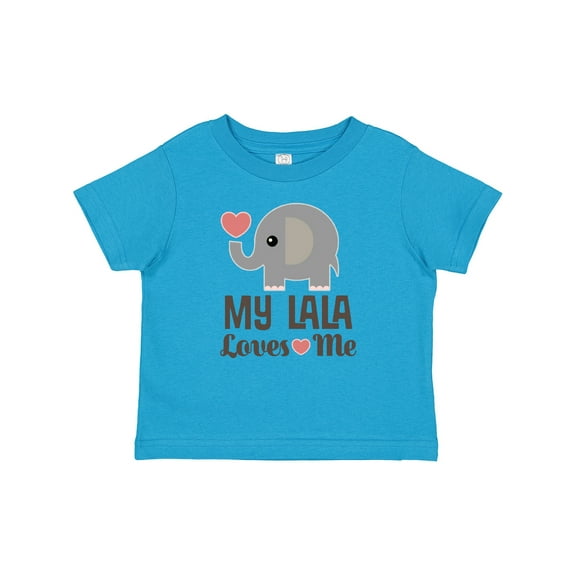 Inktastic My Lala Loves Me Grandkids Elephant Boys or Girls Baby T-Shirt